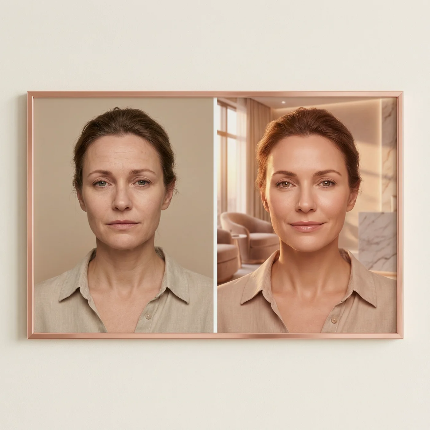 Výsledek ošetření botulotoxinem – před a po